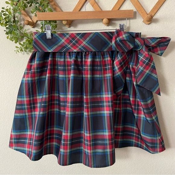 VINEYARD VINES | Jolly Plaid Taffeta Skirt with Tie Sash Belt NWT Size 10 - Picture 2 of 14